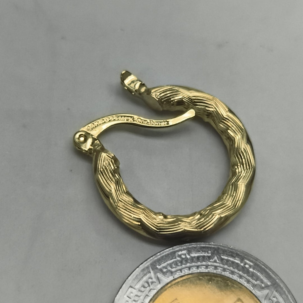 ARETES TEJIDO ARRACADAS ASTRIADAS 14K 2.1 GR (NUEVO)