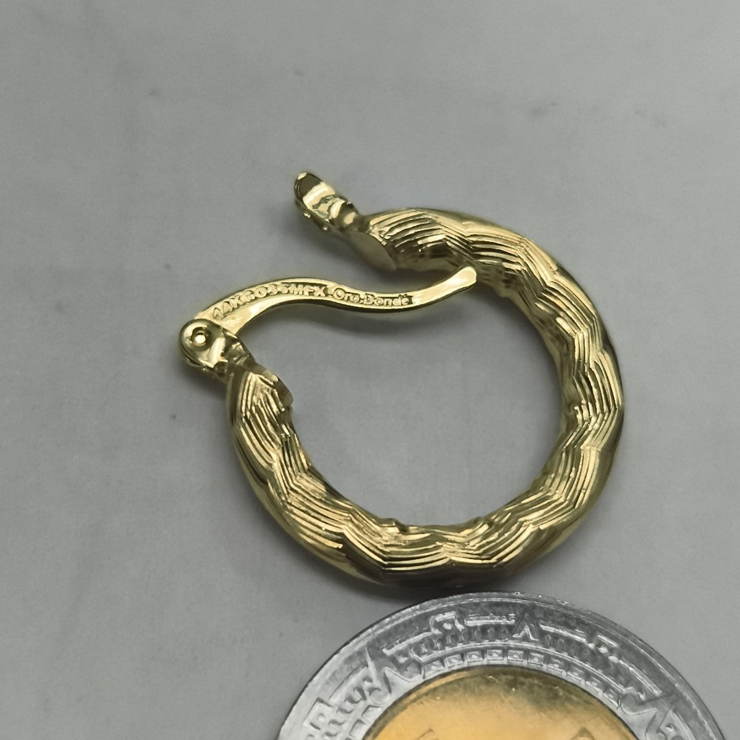 ARETES TEJIDO ARRACADAS ASTRIADAS 14K 2.1 GR (NUEVO)