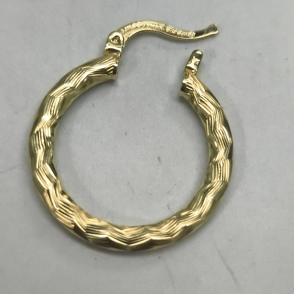 ARETES TEJIDO ARRACADA LABRADA 14K 2.7 GR (NUEVO)