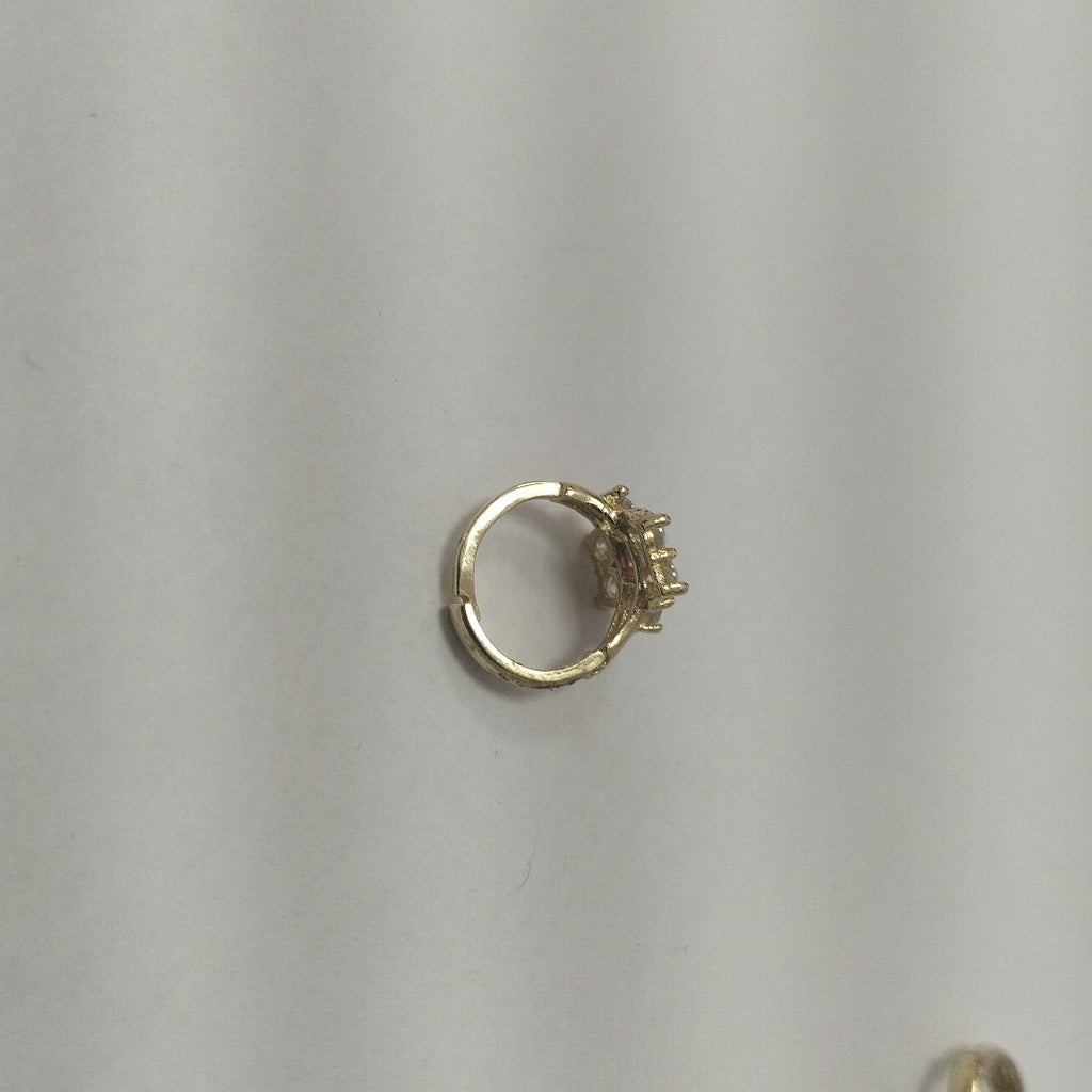 ARETES HUGGIES CON CIRCONIAS Y PIEDRA DE COLOR 14K 1.8 GR (NUEVO)