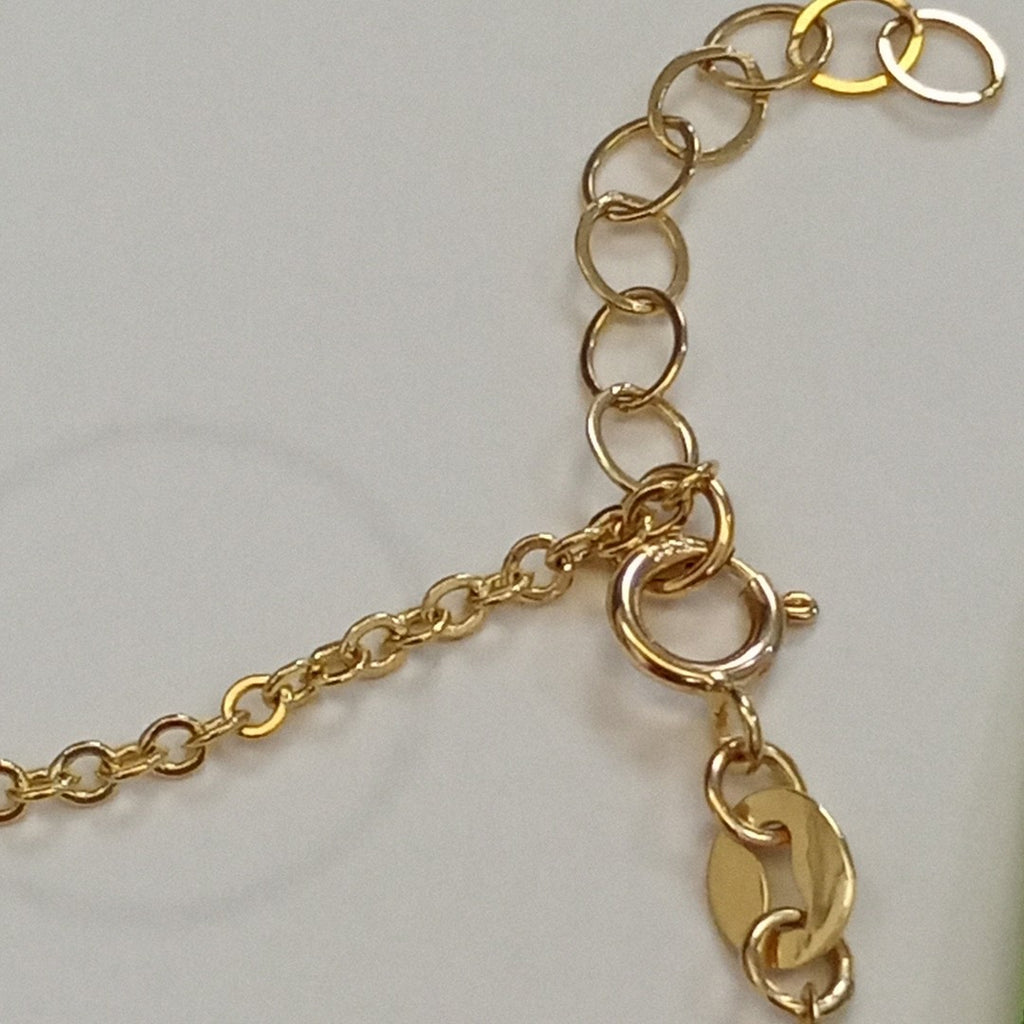 PULSERA ESPECIAL CON CORAZONES CONBINADOS 14K 18 CM 1.6 GR (NUEVO)