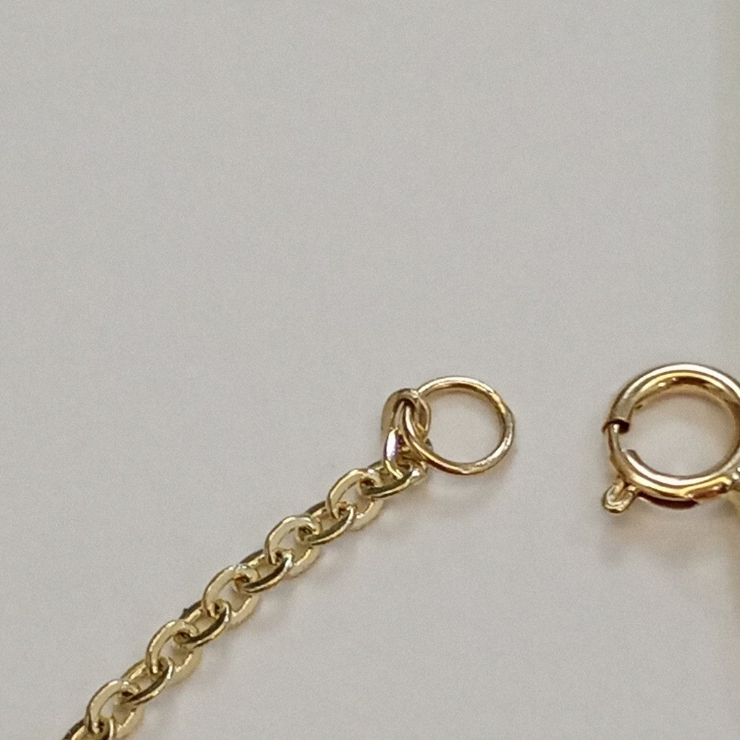 PULSERA TEJIDO ESPECIAL C CORAZONES 14K 18 CM 1.7 GR (NUEVO)