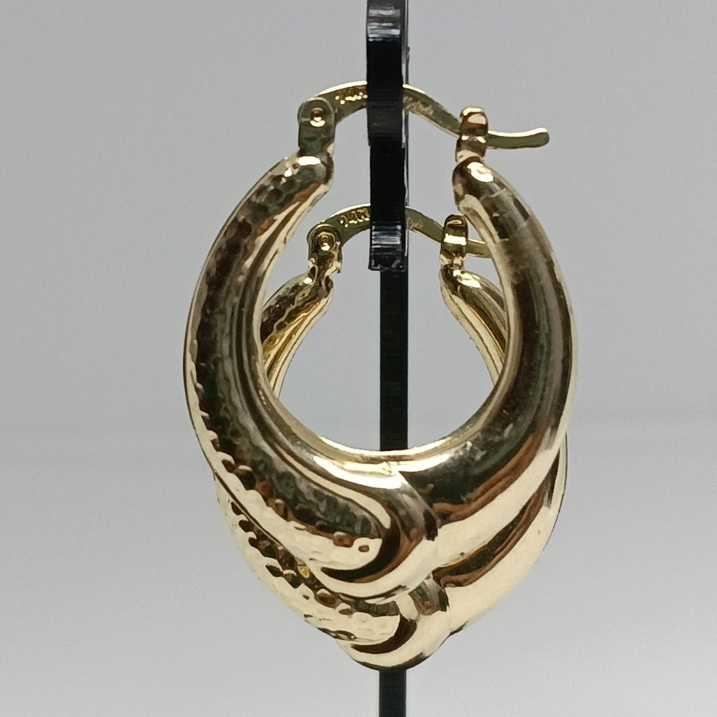 ARETES ARRACADAS ENTRELAZADAS 14K 2.6 GR (NUEVO)