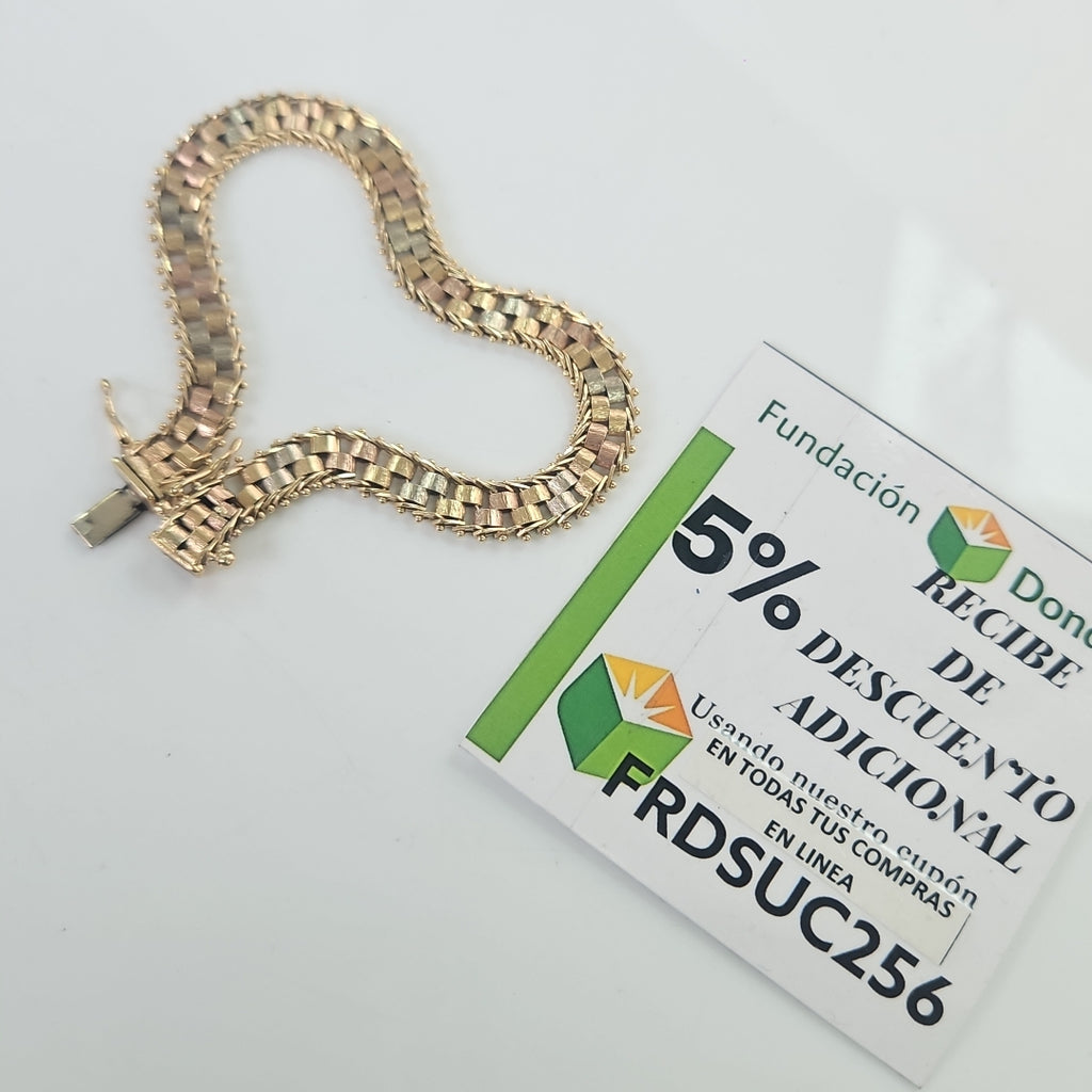 PULSERA ORO COMBINADO 14 K 13,30 GRMS (SEMINUEVO)