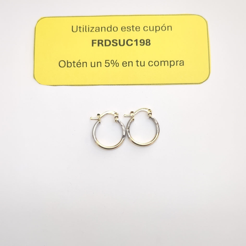 ARETES ARRACADAS COMBINADAS 14K 1.1 GR (NUEVO)