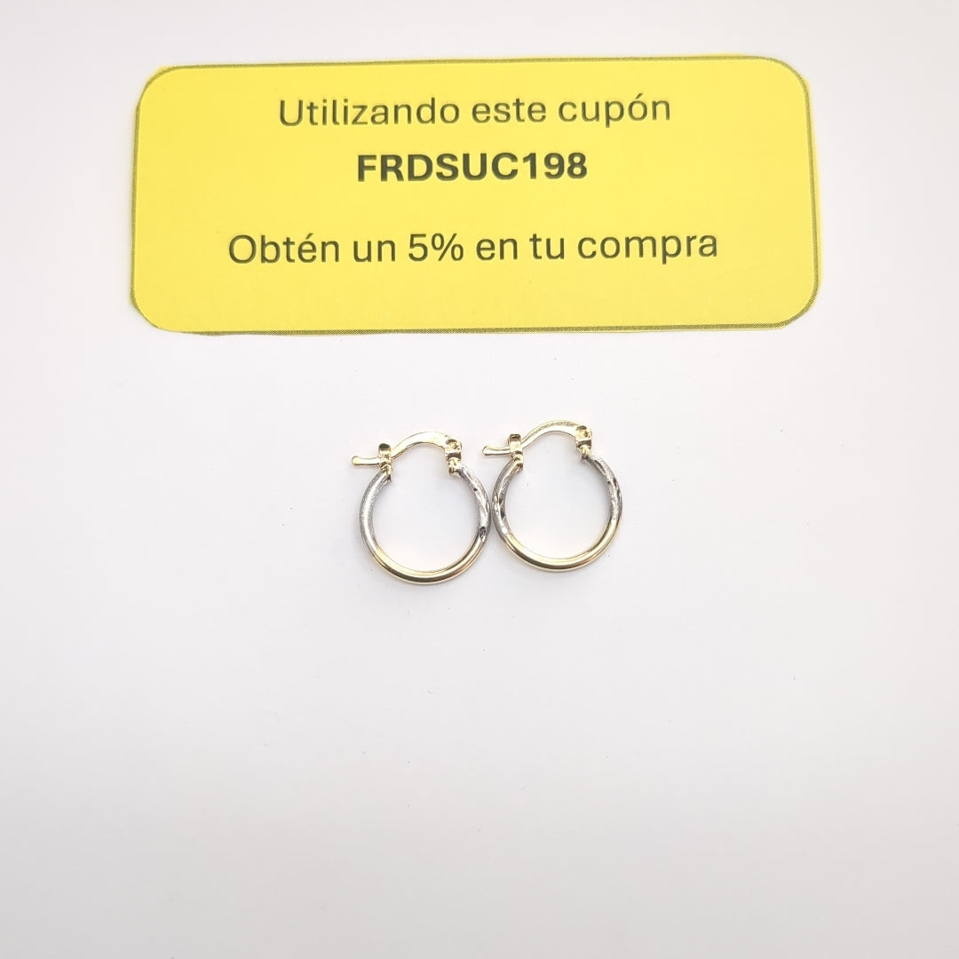 ARETES ARRACADAS COMBINADAS 14K 1.1 GR (NUEVO)