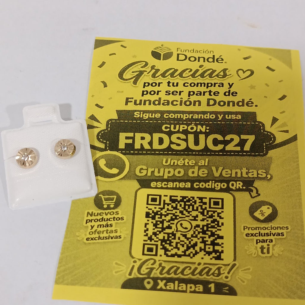 BROQUELES BROQUEL FIG BOTON C CIRCONIA 14K 0.2916 GR (NUEVO)