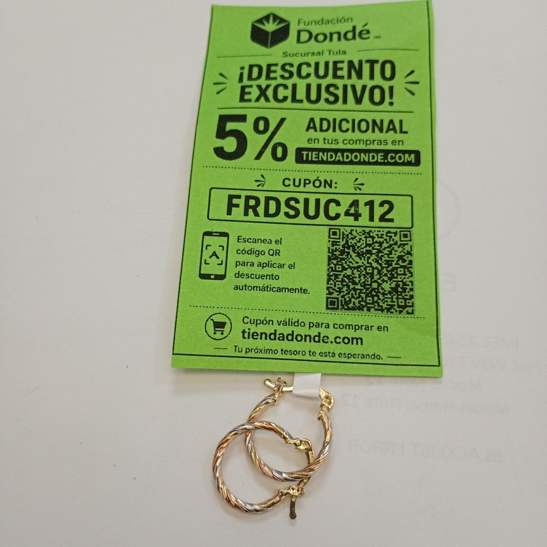 ARETES ARRACADAS COMBINADAS 14K 2.1 GR (NUEVO)