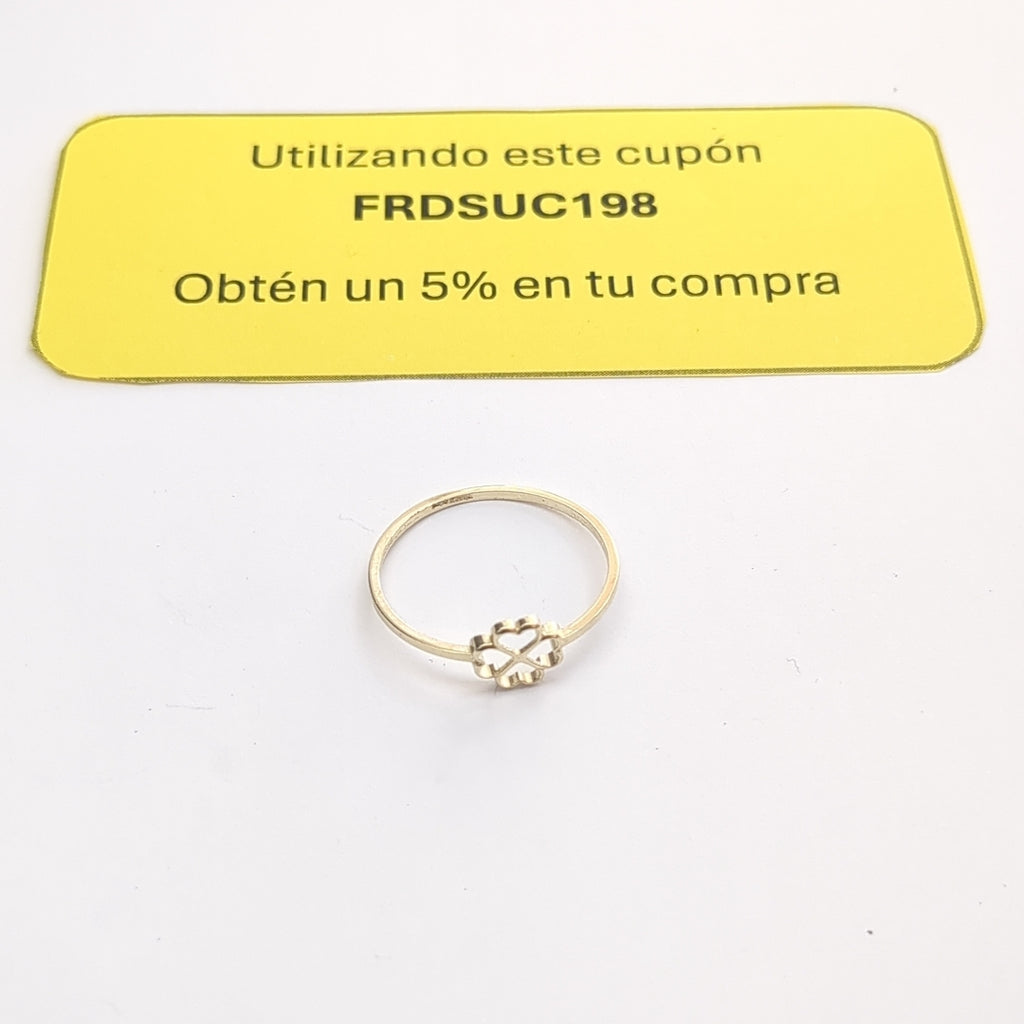 ANILLOS ANILLITO FIG TREBOL 10K TALLA 9 0.9 GR (NUEVO)