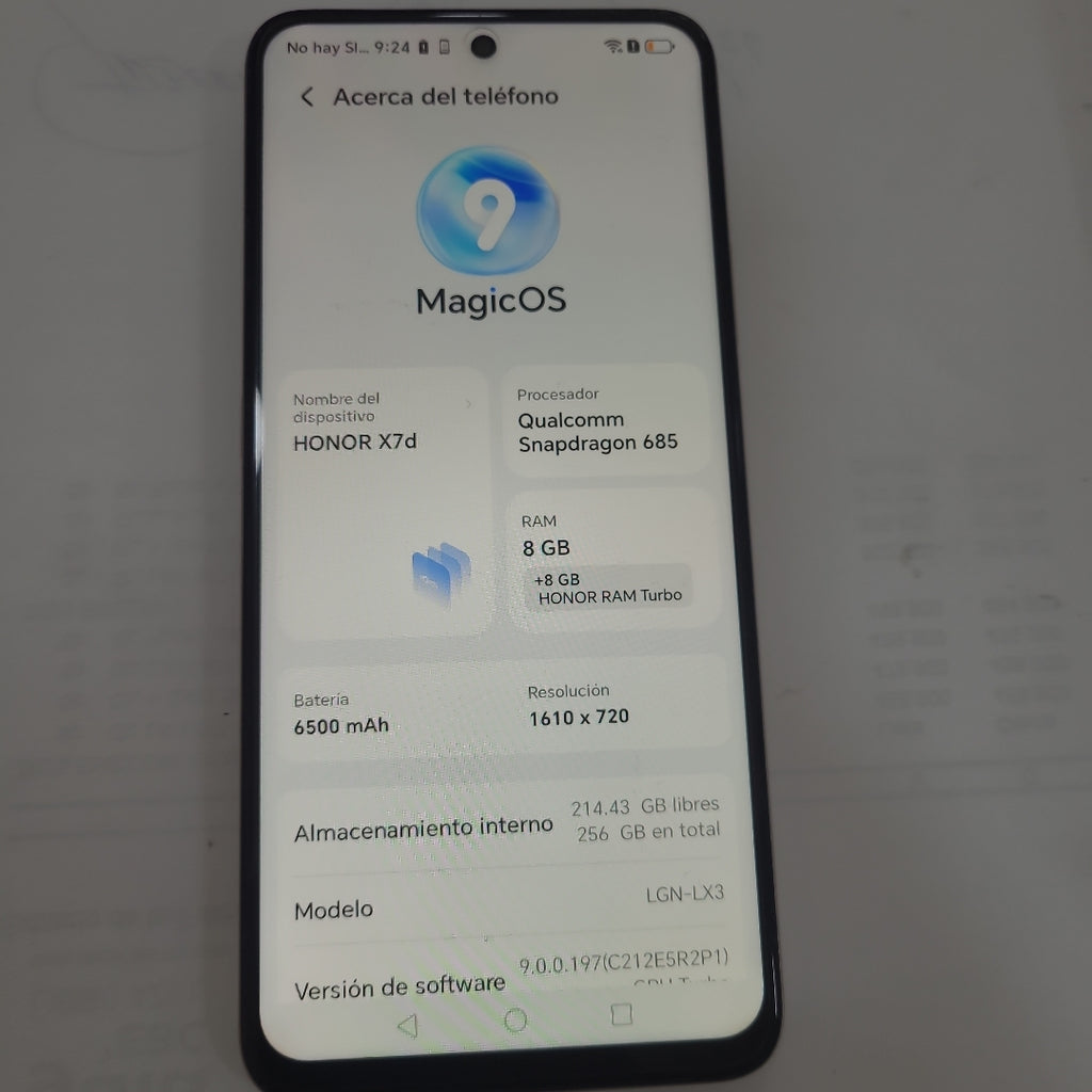 CELULAR HONOR X7D LGN-NX3 (2025) 256 GB 6 GB RAM (SEMINUEVO)