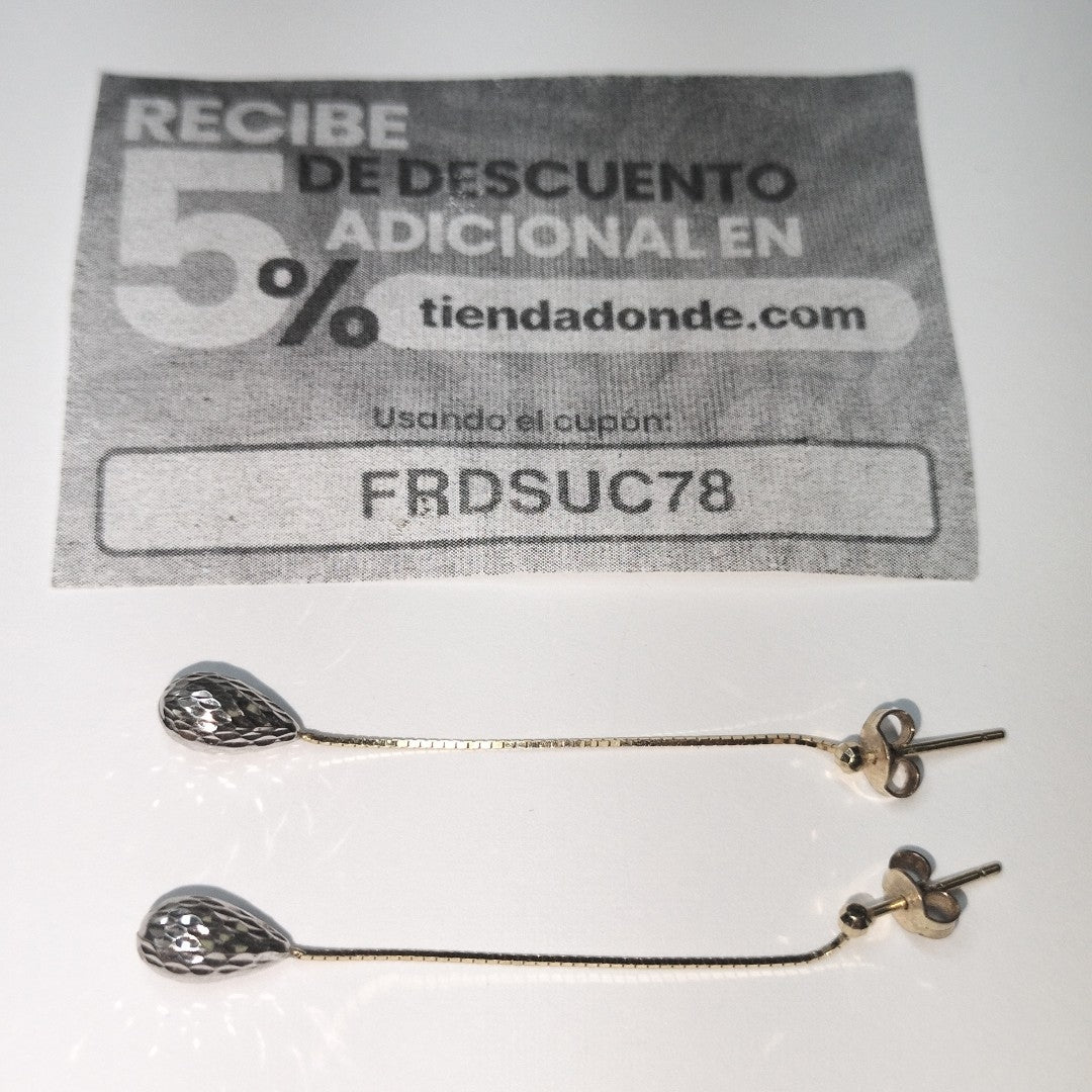 ARETES PAR ORO 14 K 1.3 GRMS (SEMINUEVO)