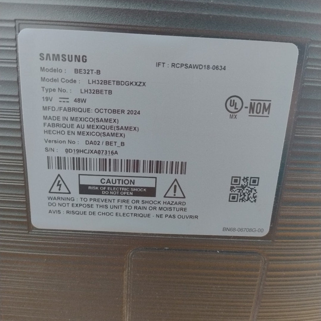 PANTALLA SAMSUNG BE32T-B (2024) 32" LED HD (SEMINUEVO)