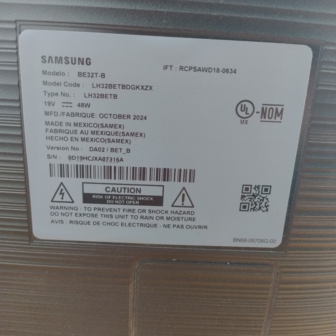 PANTALLA SAMSUNG BE32T-B (2024) 32" LED HD (SEMINUEVO)