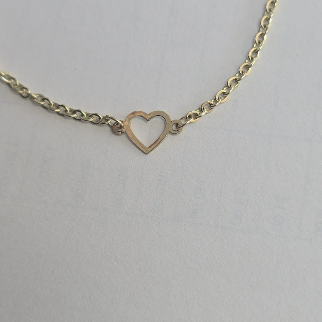 PULSERA ESPECIAL CON CORAZONES 14K 18 CM 1.3 GR (NUEVO)