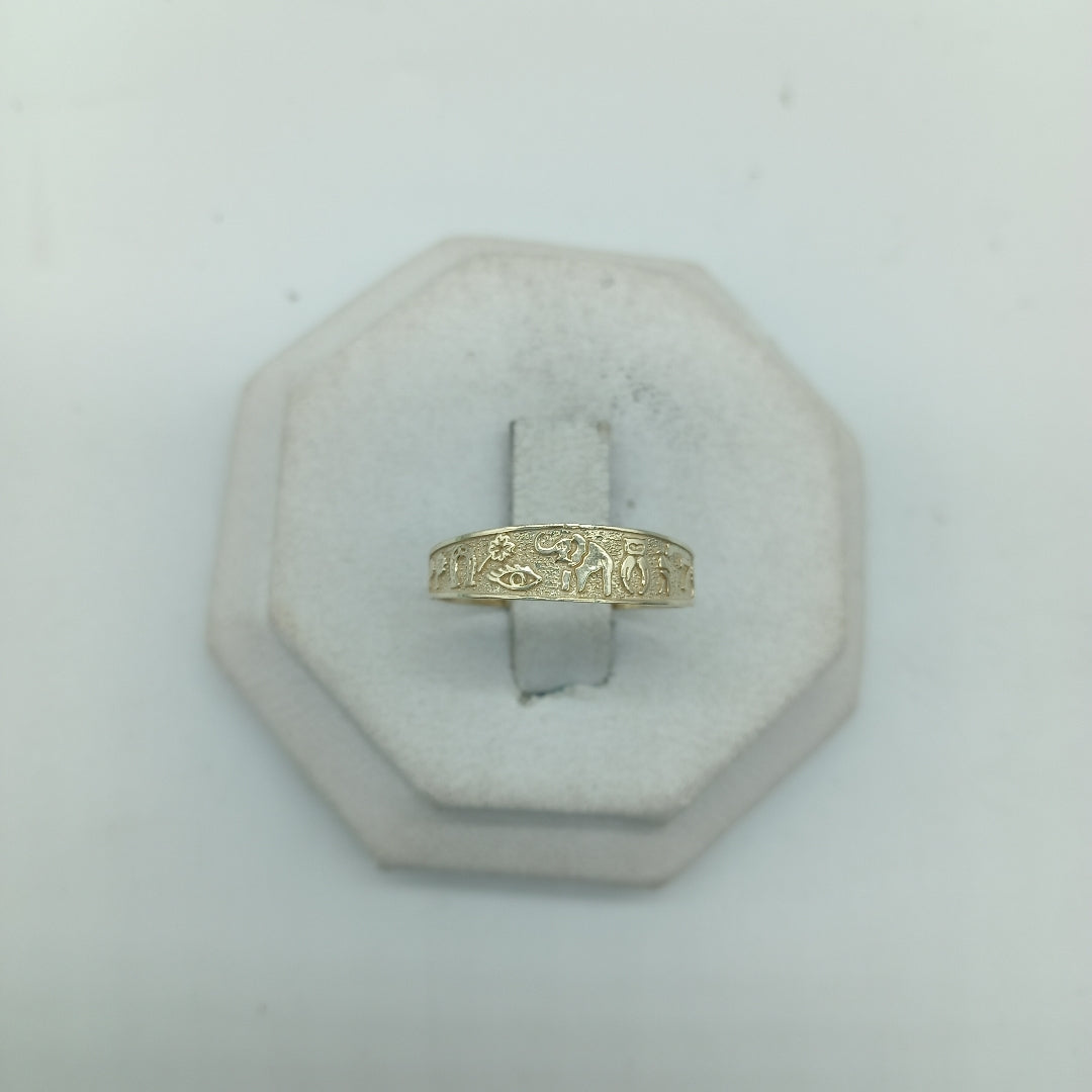 ANILLOS ARGOLLA DE LA SUERTE 10K TALLA 7 1.1 GR (NUEVO)