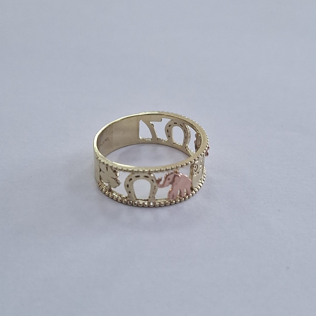 ANILLOS ARGOLLA DE LA SUERTE 10K TALLA 8 3 GR (NUEVO)