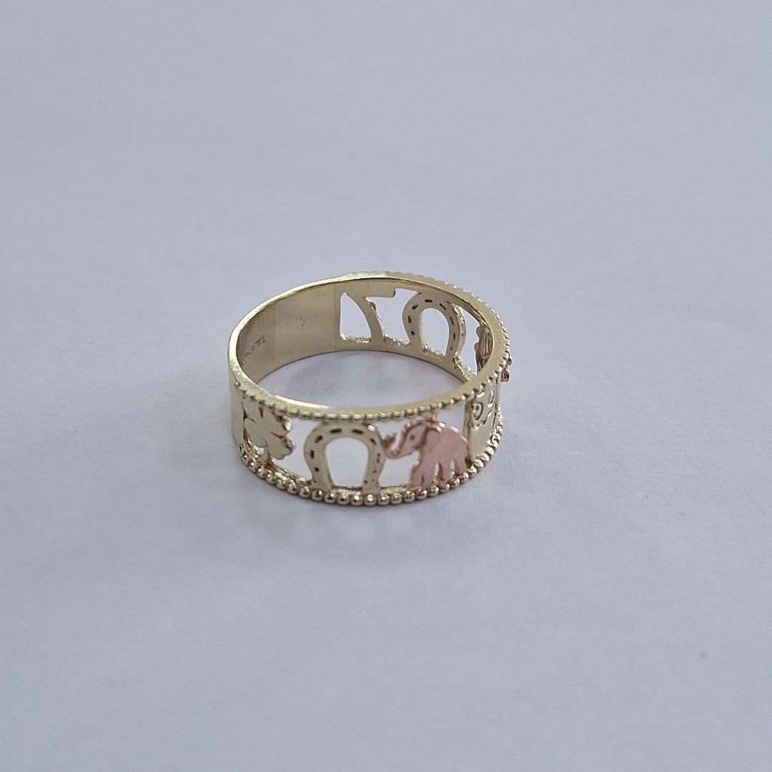 ANILLOS ARGOLLA DE LA SUERTE 10K TALLA 8 3 GR (NUEVO)