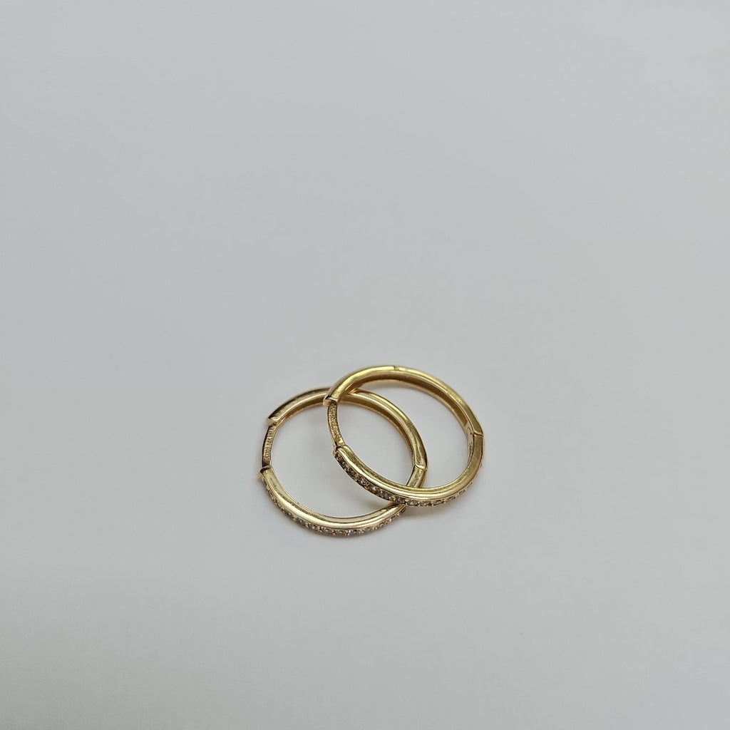 ARETES ARRACADAS C CIRCONIAS 14K 2.1 GR (NUEVO)