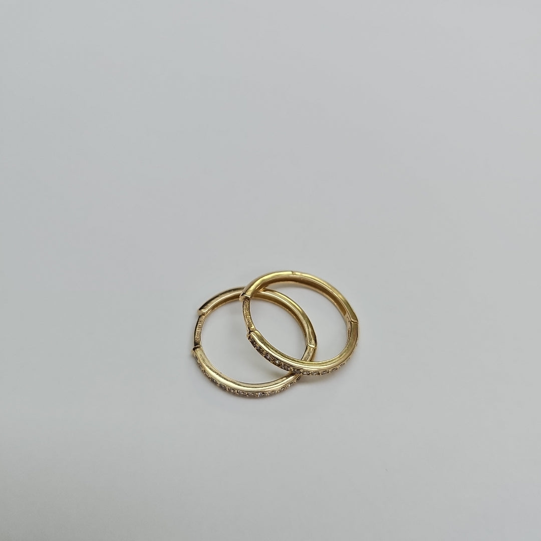 ARETES ARRACADAS C CIRCONIAS 14K 2.1 GR (NUEVO)