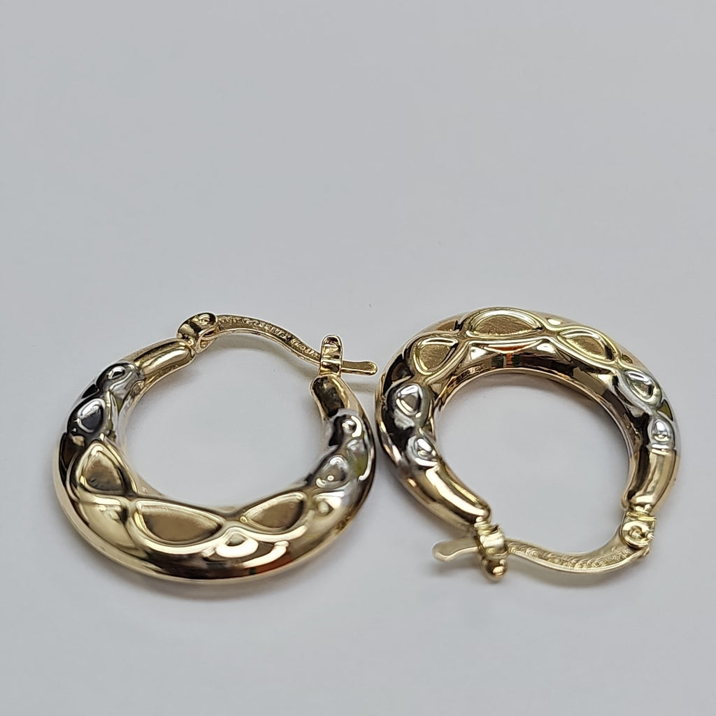 ARETES ARRACADAS COMBINADAS CON INFINITO 14K 2.2 GR (NUEVO)