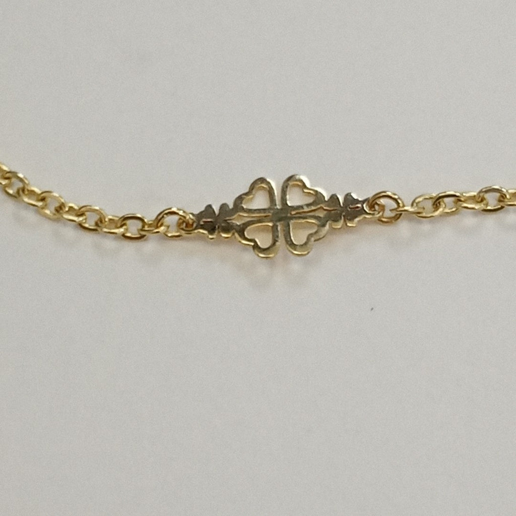 PULSERA ESPECIAL CON TREBOL 14K 18 CM 1.8 GR (NUEVO)