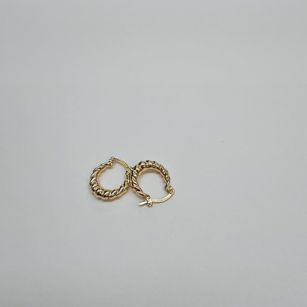 ARETES ARRACADAS TZL HUECAS 14K 1.5 GR (NUEVO)