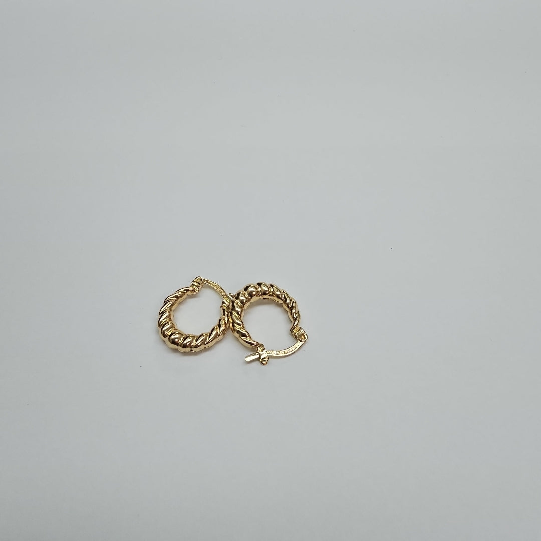 ARETES ARRACADAS TZL HUECAS 14K 1.5 GR (NUEVO)