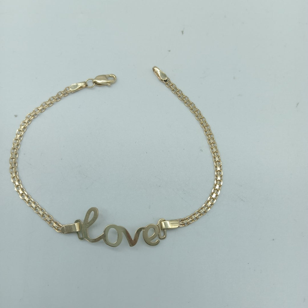 PULSERA ESCLAVA GRABADA LOVE 10K 18 CM 2.7 GR (NUEVO)