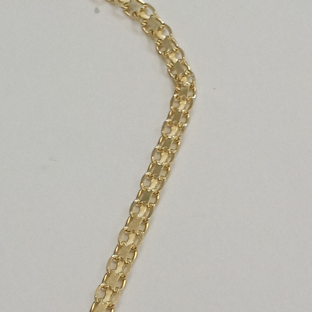 PULSERA TEJIDO ESPECIAL CON INFINITO Y CIRCONIAS 14K 18 CM 3.4 GR (NUEVO)