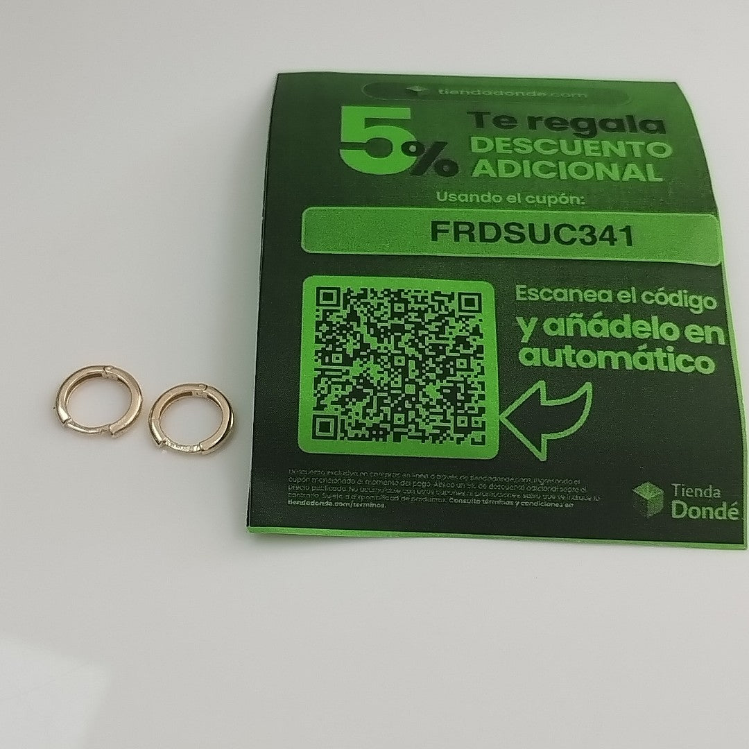 ARETES ARRACADAS LISAS 10K 1.2 GR (NUEVO)
