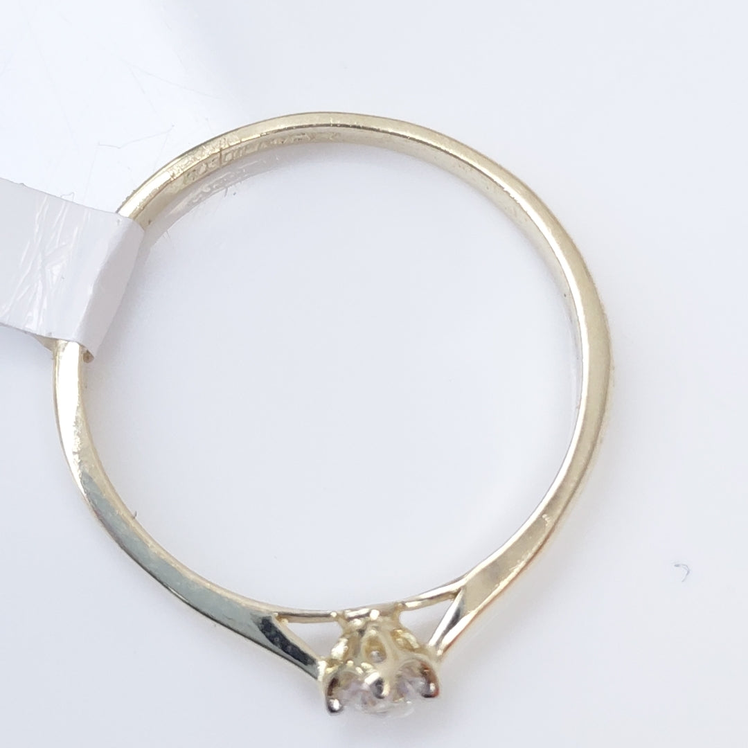 ANILLO ANILLITO SOLITARIO CIRCONIA 14K 7 TALLA 1.4 GR (NUEVO)