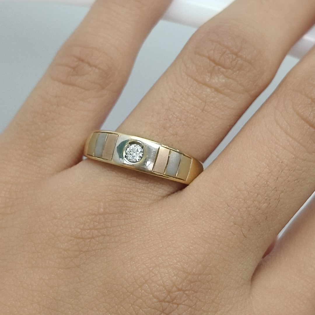 ANILLO ORO COMBINADO 10 K 2,80 GRMS (SEMINUEVO)