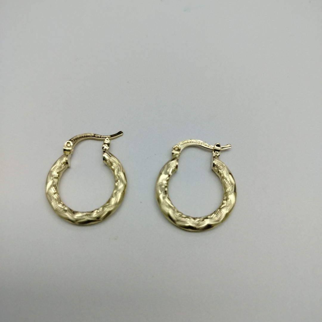 ARETES TEJIDO ARRACADAS ASTRIADAS 14K 2 GR (NUEVO)