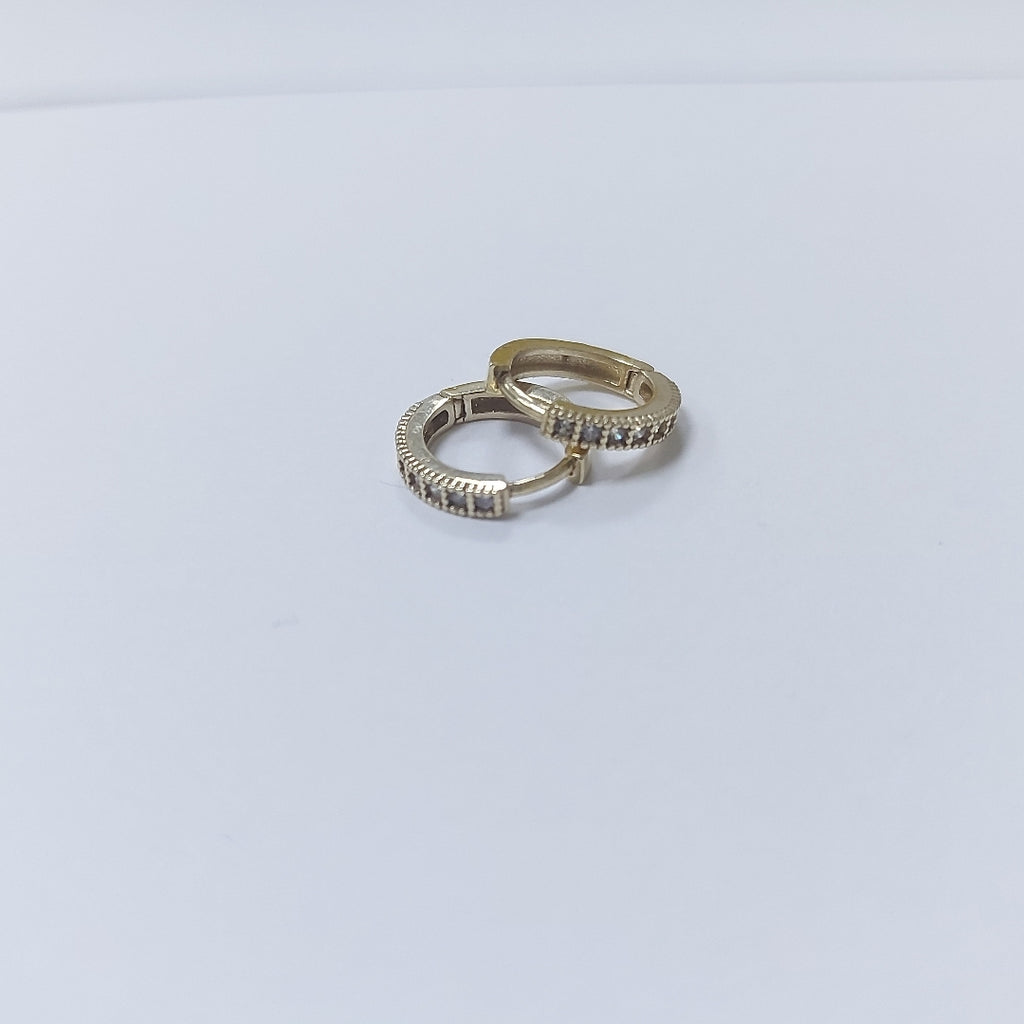 ARETES ARRACADAS CON CIRCONIAS 10K 1.2 GR (NUEVO)
