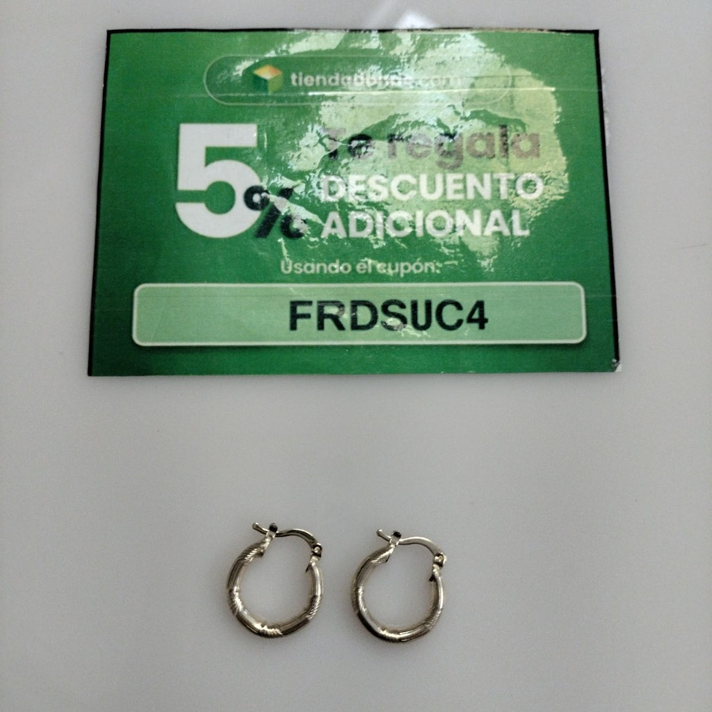 ARETES TEJIDO ARRACADAS CON DISEÑO 14K 2.7 GR (NUEVO)