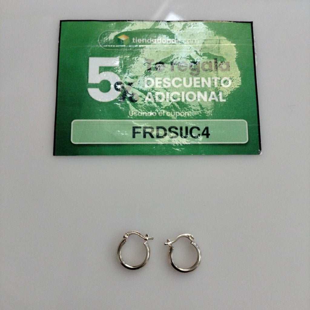ARETES TEJIDO ARRACADAS LISAS 14K 2.1 GR (NUEVO)