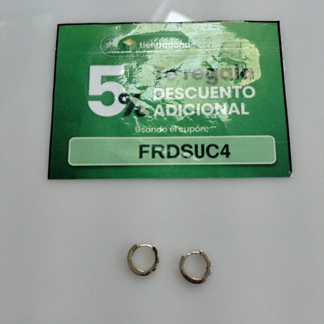 ARETES HUGGIES CON CIRCONIAS 14K 2.2 GR (NUEVO)