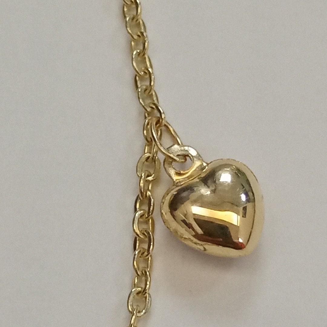 PULSERA ESP CON FIG CORAZONES 14K 18 CM 1.8 GR (NUEVO)