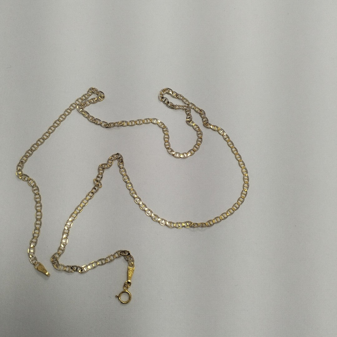 CADENAS TEJIDO GUCHI DIAMANTADO ORO 10K 55 CM 3.9 GR (NUEVO)