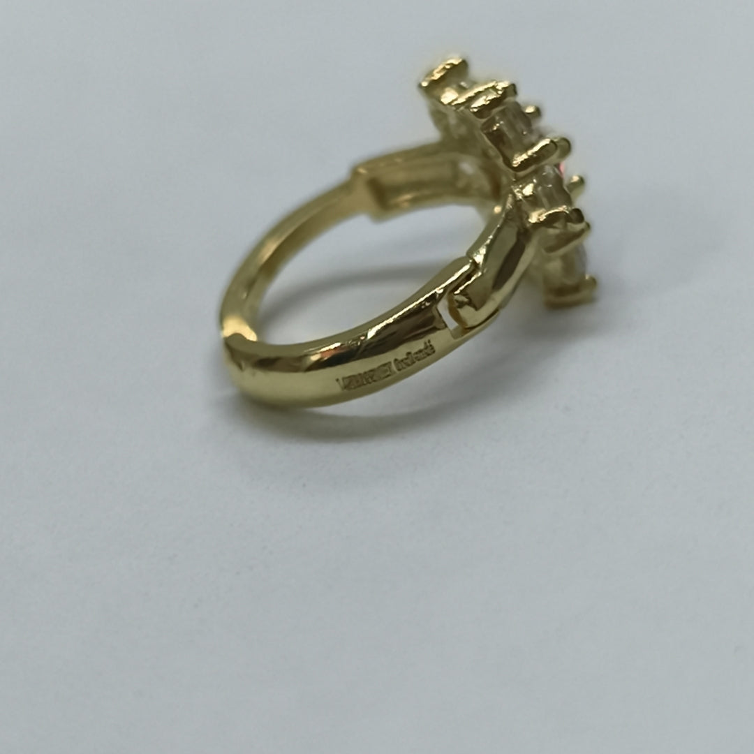 ARETES HUGGIES CON CIRCONIAS Y PIEDRA DE COLOR 14K 1.8 GR (NUEVO)