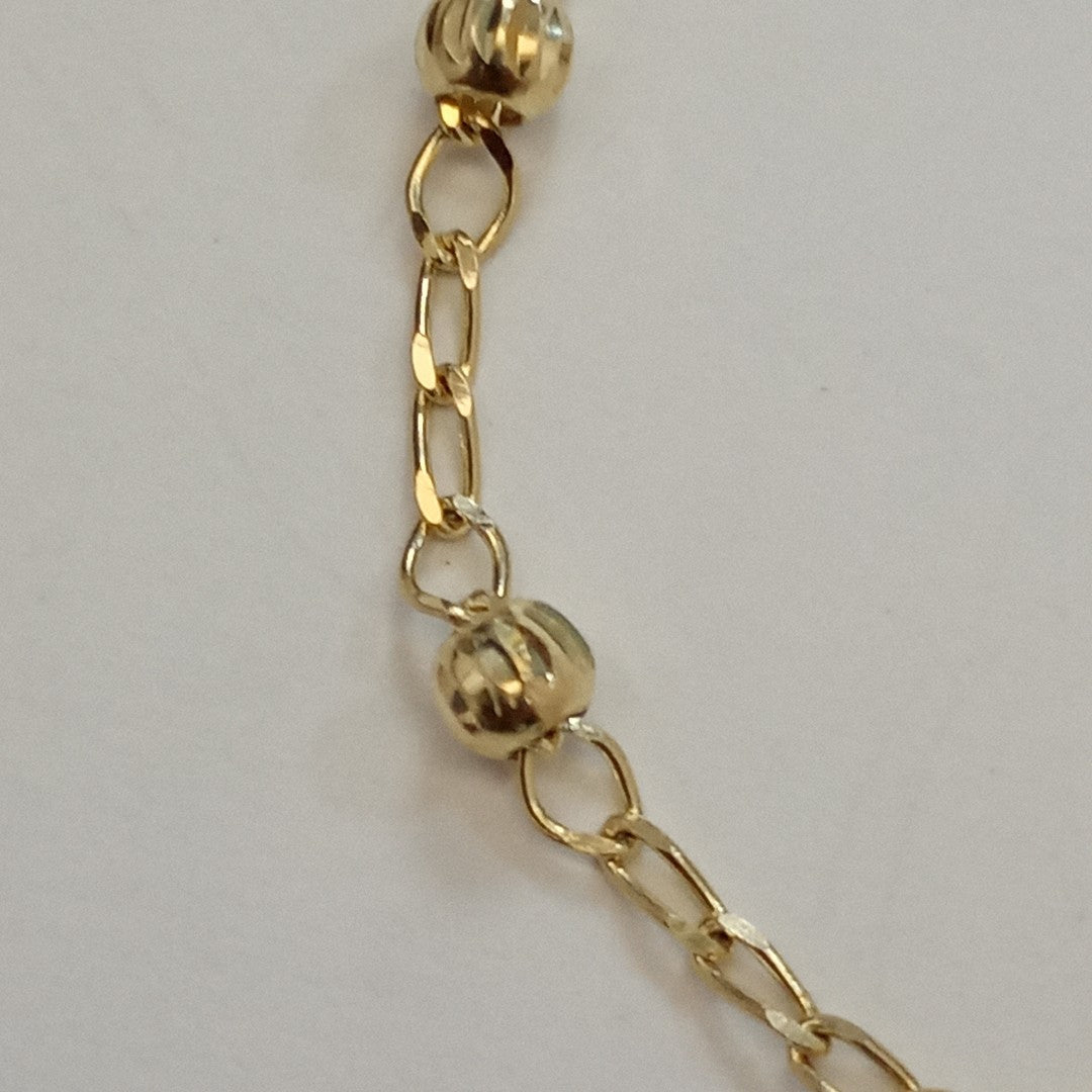 PULSERA ESPECIAL CON ESTRELLA Y CIRCONIAS 14K 18 CM 1.4 GR (NUEVO)