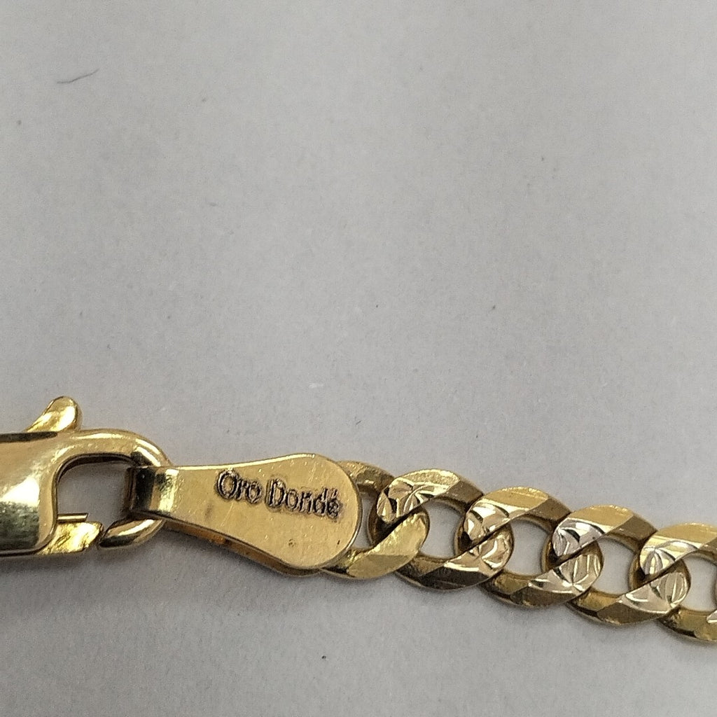 PULSERAS TEJIDO BARBADA DIAMANTADA ORO 14K 21 CM 5 GR (NUEVO)