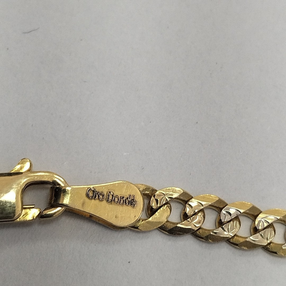 PULSERAS TEJIDO BARBADA DIAMANTADA ORO 14K 21 CM 5 GR (NUEVO)
