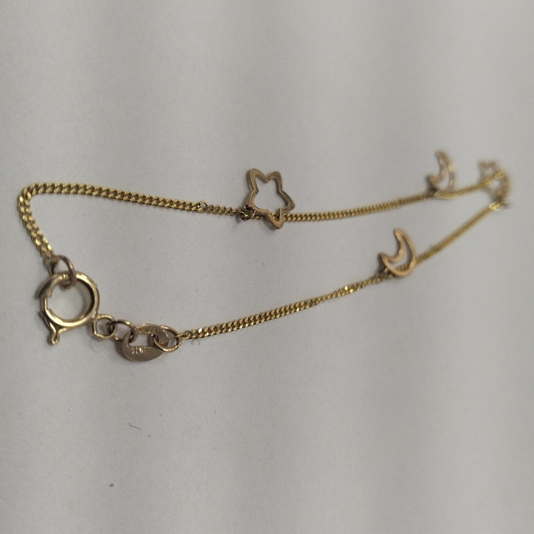 PULSERAS TEJIDO ESPECIAL C/DIJE ORO 10K 18 CM 0.9 GR (NUEVO)