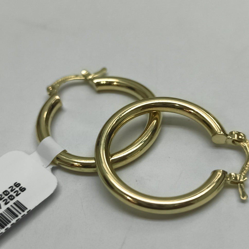 ARETES TEJIDO ARRACADAS LISAS HUECAS 14K 2.2 GR (NUEVO)