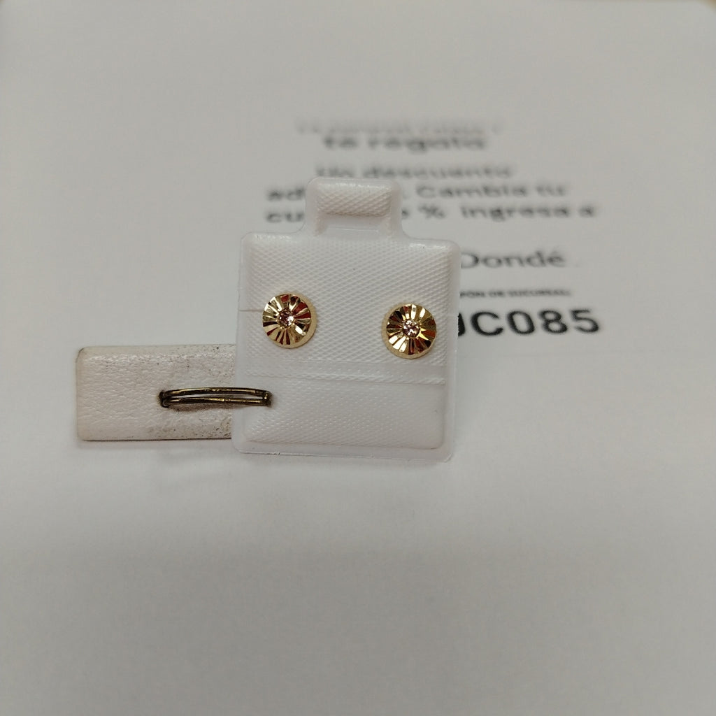 BROQUELES BROQUEL FIG BOTON C CIRCONIA 14K 0.2916 GR (NUEVO)