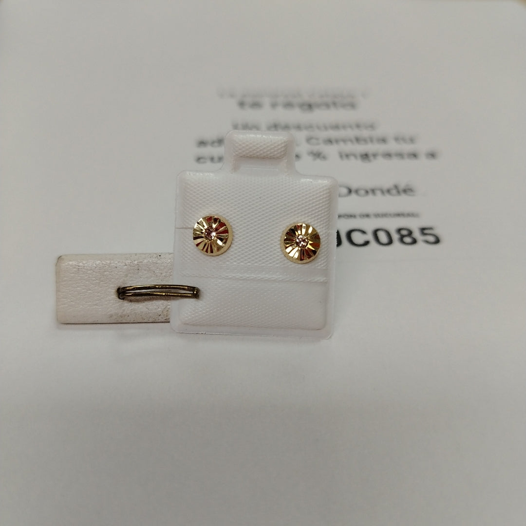BROQUELES BROQUEL FIG BOTON C CIRCONIA 14K 0.2916 GR (NUEVO)