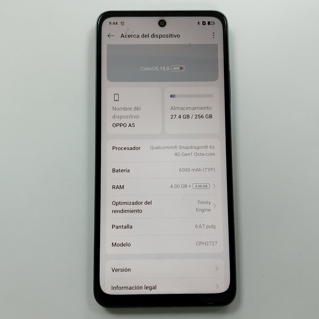 CELULAR OPPO A5 CPH2727 (2025) 256 GB 4 GB RAM (SEMINUEVO)
