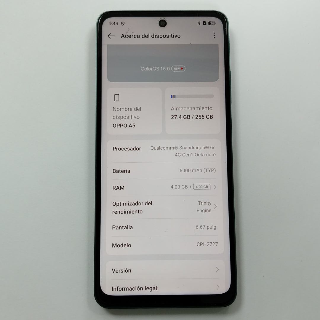 CELULAR OPPO A5 CPH2727 (2025) 256 GB 4 GB RAM (SEMINUEVO)