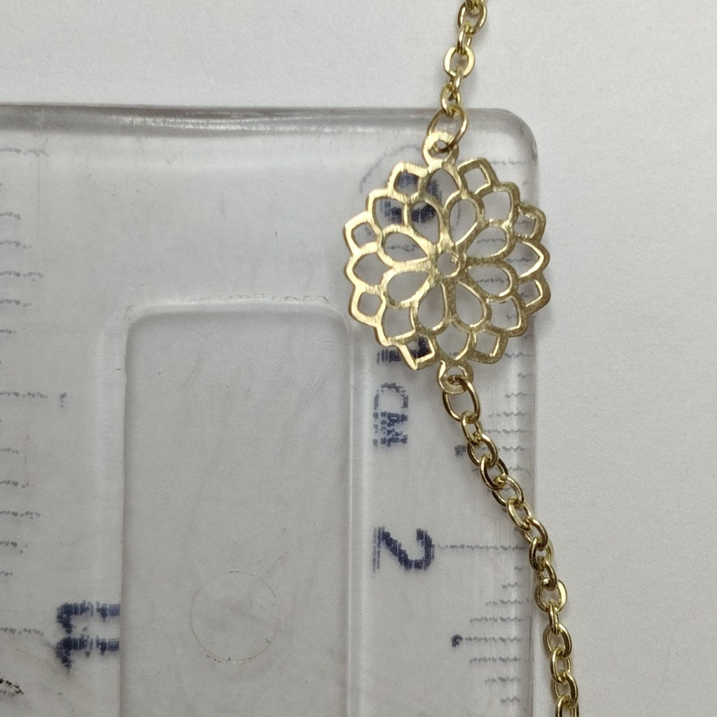 PULSERA TEJIDO ESPECIAL CON MANDALA 14K 18 CM 1.3 GR (NUEVO)